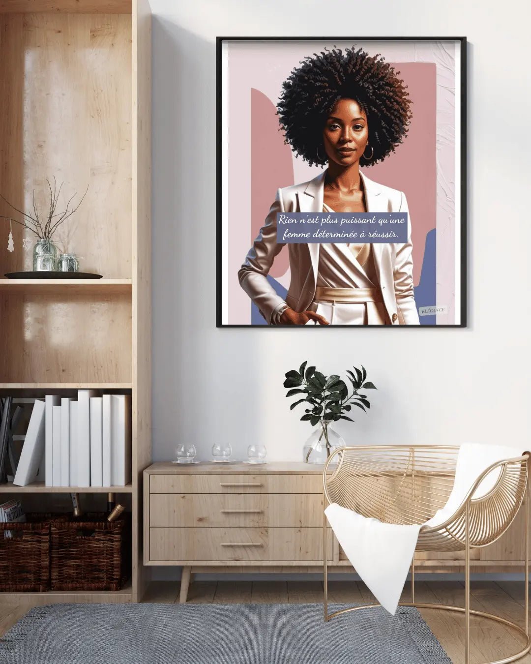 Affiche digitale à imprimer avec message inspirant pour femme, format, sans cadre