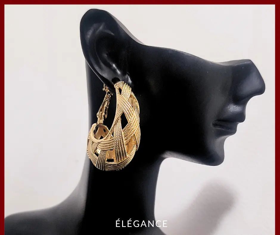 Boucles d'Oreilles Pendantes Texturées Ovales Elégance Simplement