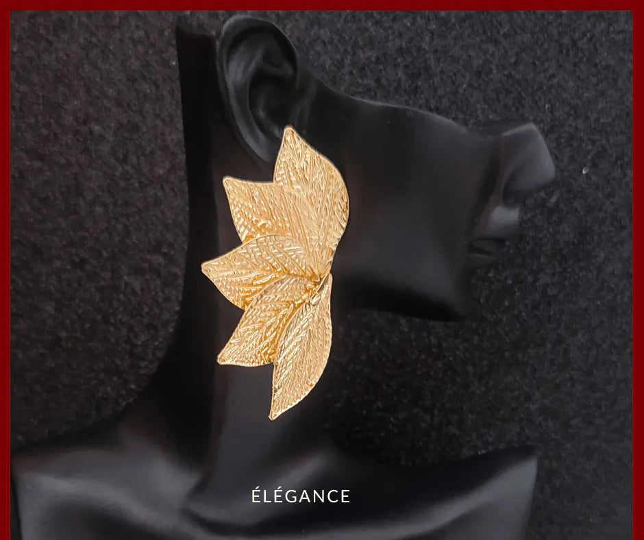 Boucles d'Oreilles leave en Alliage de Fer Elégance Simplement