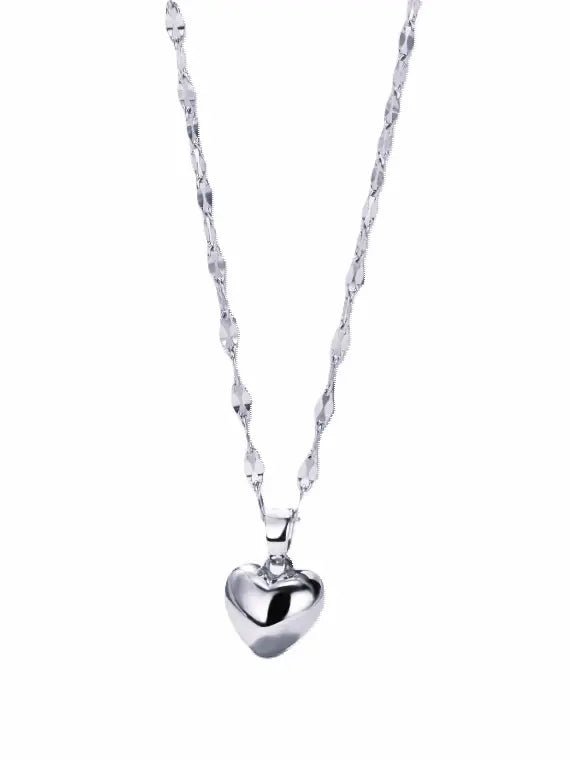 Collier Chaîne avec Pendentif Cœur Acier Elégance Simplement