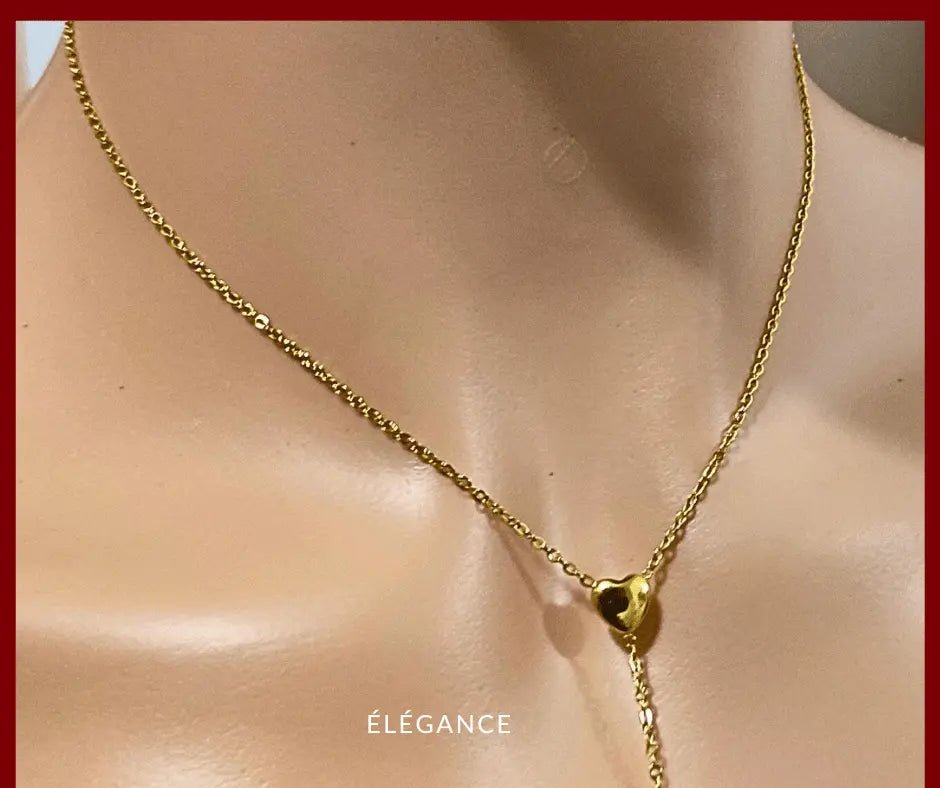 Collier Long 3 Cœurs Acier inoxydable Elégance Simplement