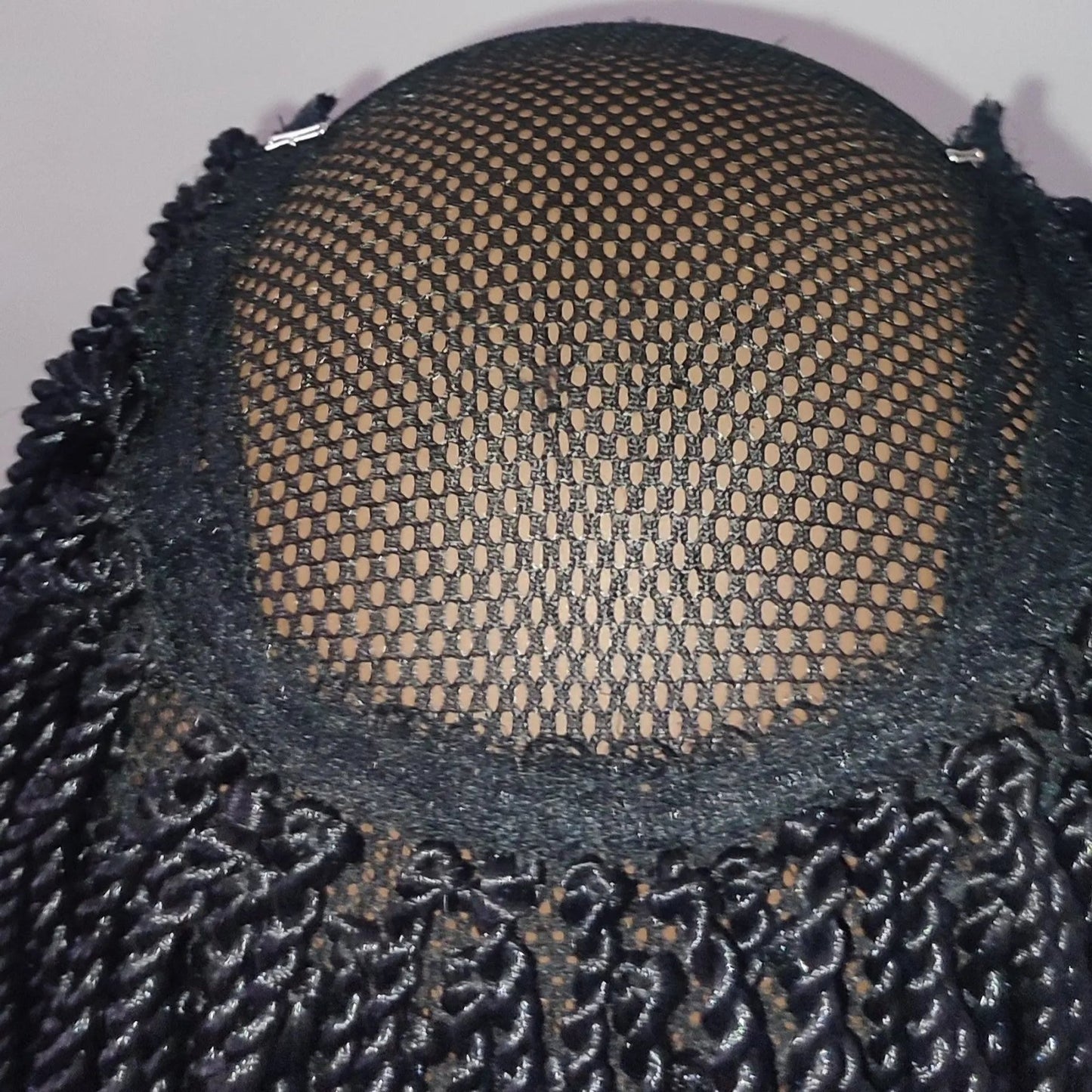 Demi-perruque ouverte "Rhinatie" avec tresses Senegalese twist, faite main crepus and co elegance simplment, perruque femme tresse africaine