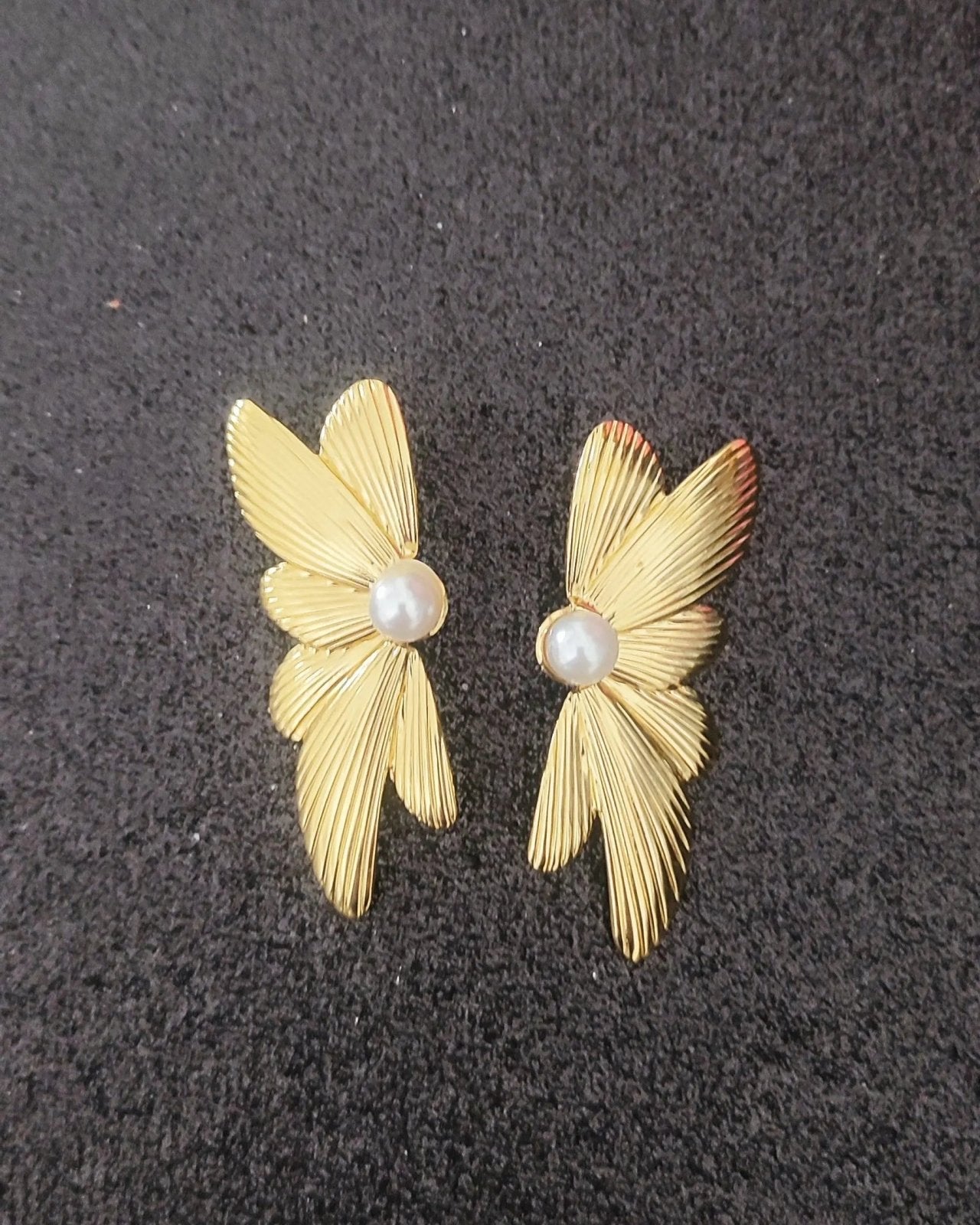 Golden Wings - Boucles d’Oreilles Papillon Acier Inox Doré Elégance Simplement