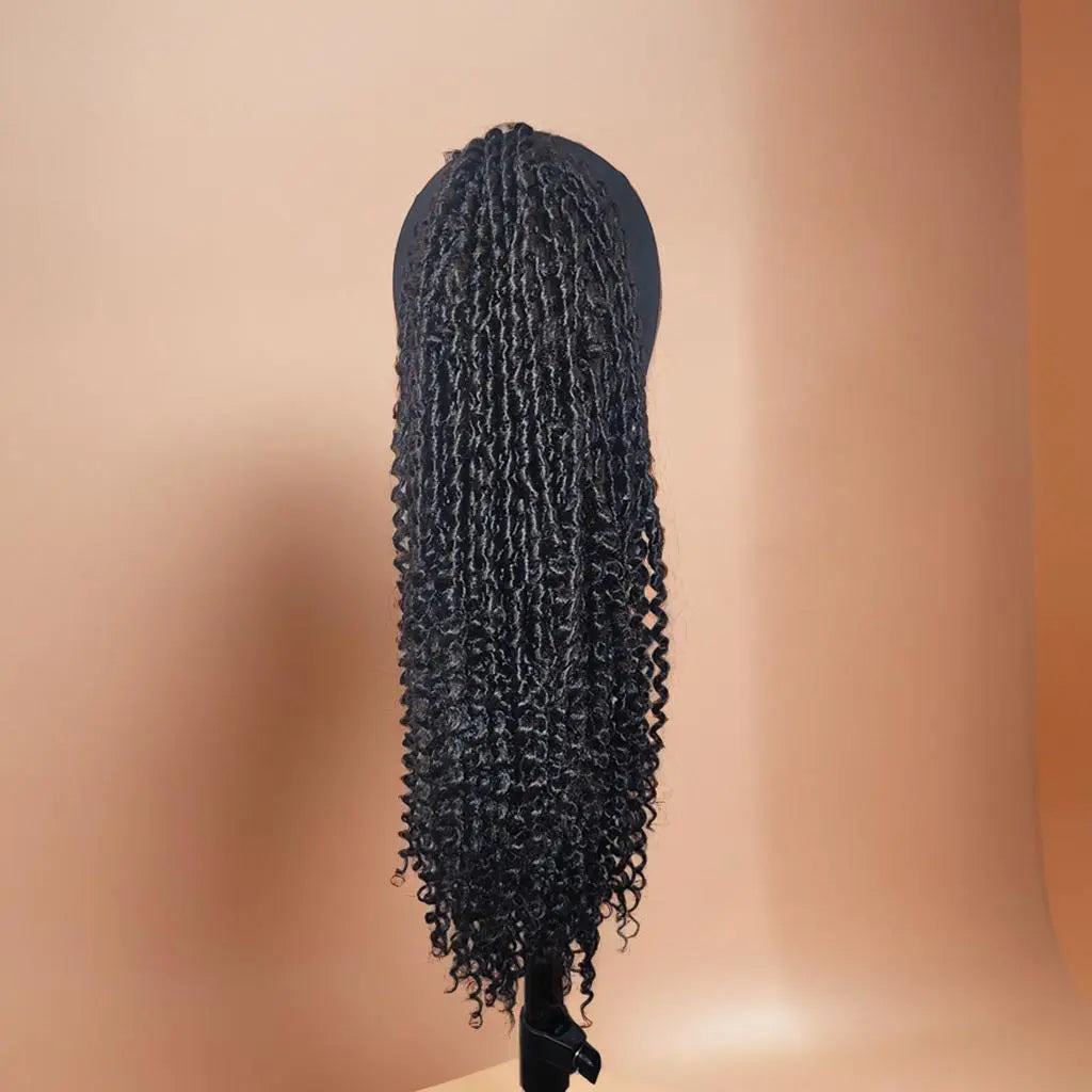 Postiche queue de cheval bouclée longue Crepus and Co – Extension cheveux bouclés de 20 pouces avec élastique pour un maintien sécurisé. Coiffure simple et rapide, ajoutez du volume et de la texture instantanément à votre look.