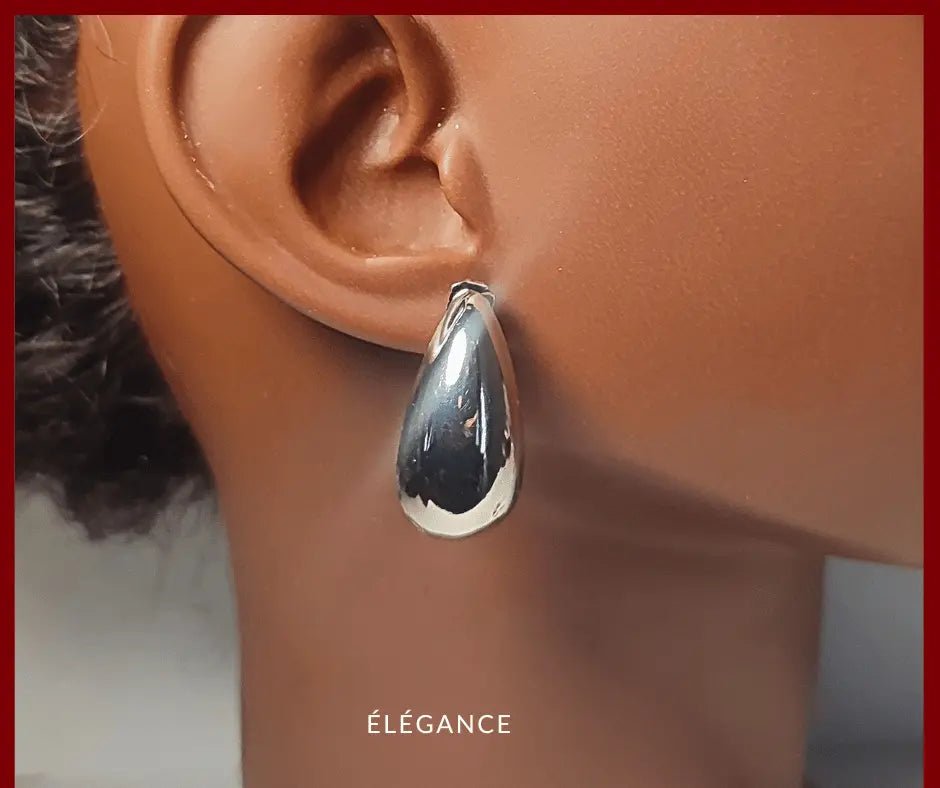 Bijoux tendance : boucles d’oreilles goutte chic en acier inoxydable, parfaites pour sublimer vos tenues.