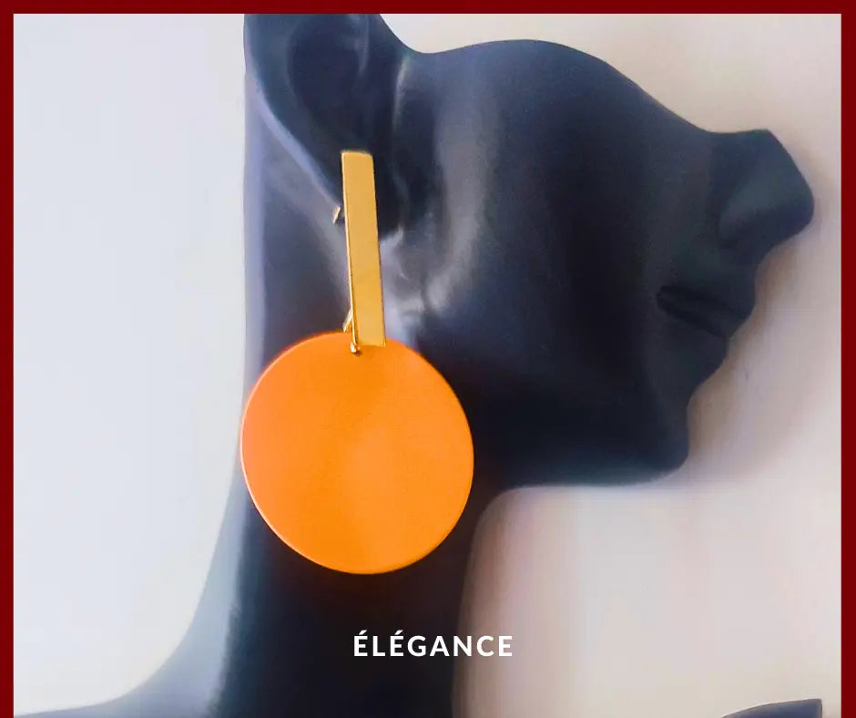 Boucles d’oreilles légères et originales, orange, en alliage de zinc, parfaites pour un look frais et féminin.
