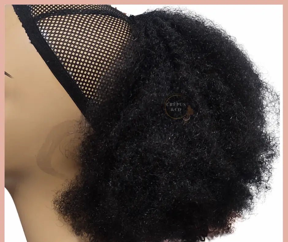 Extension capillaire afro crépue Sérah, queue de cheval avec élastique pour femme noire, fibres premium