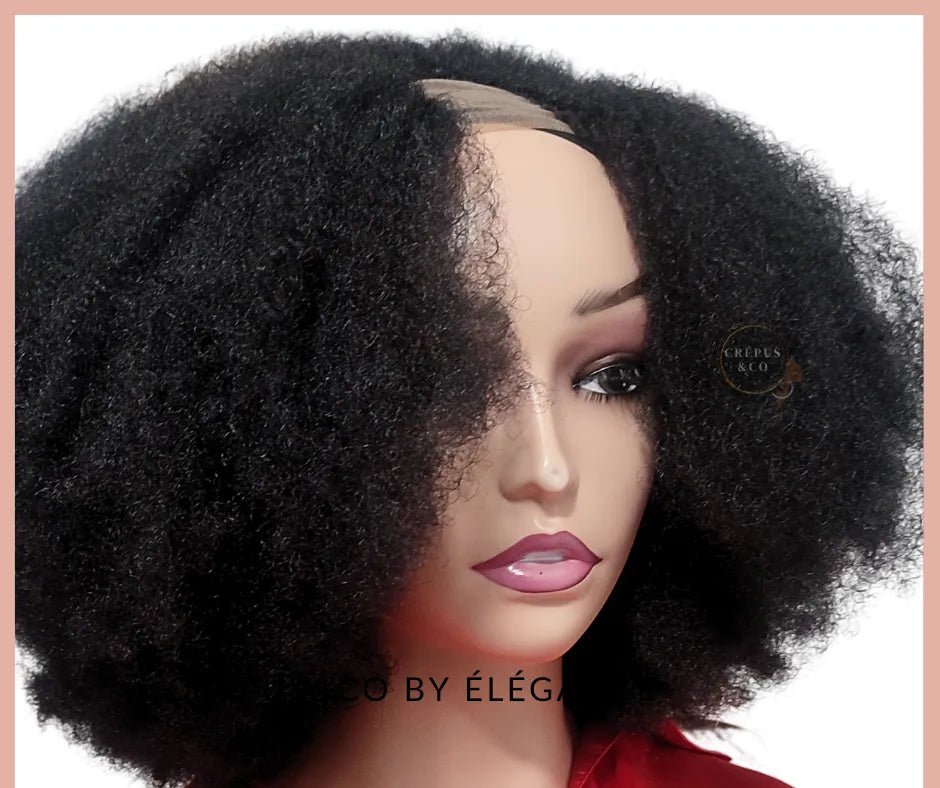 Perruque U-Part ouverte pour femme effet naturel, boucles crépues 4B-4C, facile à poser en 5 min sans colle Crépus and Co