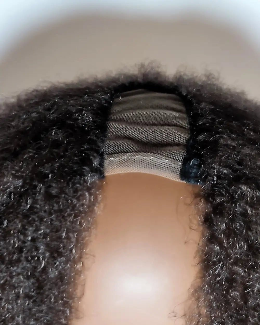 Perruque afro synthétique U-Part faite main, légère, base respirante