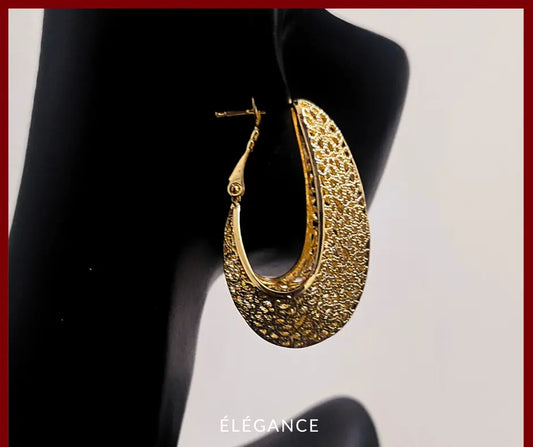Boucles d'Oreilles Pendantes Géométriques Épaisses Ovales Elégance Simplement