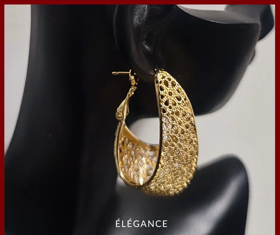 Boucles d'Oreilles Pendantes Géométriques Épaisses Ovales Elégance Simplement
