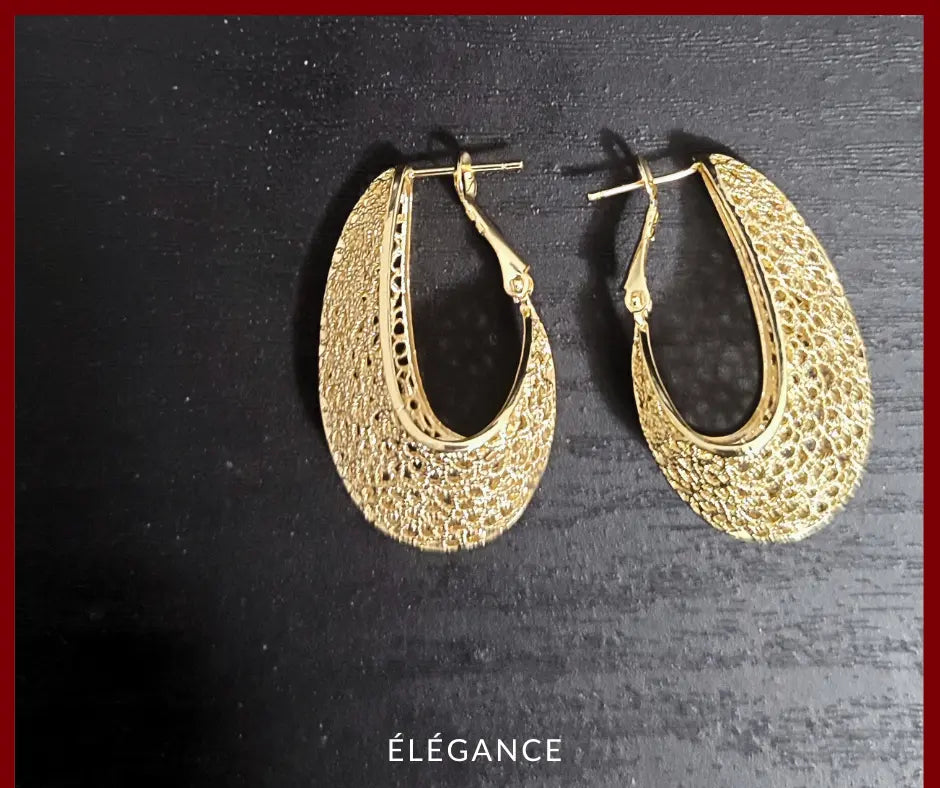 Boucles d'Oreilles Pendantes Géométriques Épaisses Ovales Elégance Simplement