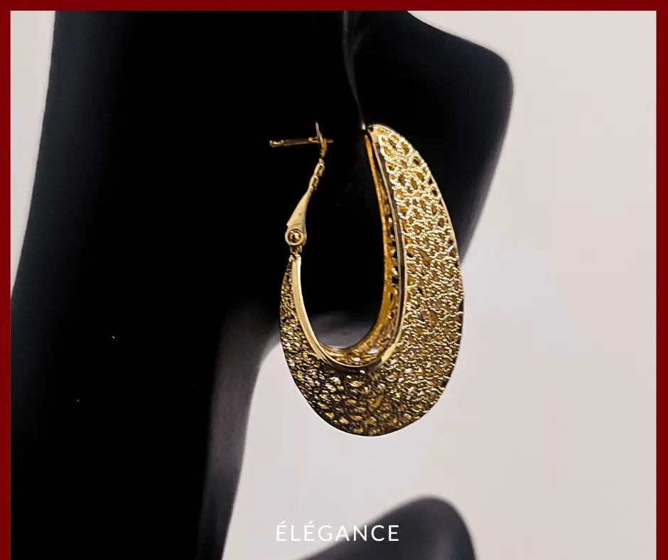 Boucles d'Oreilles Pendantes Géométriques Épaisses Ovales Elégance Simplement