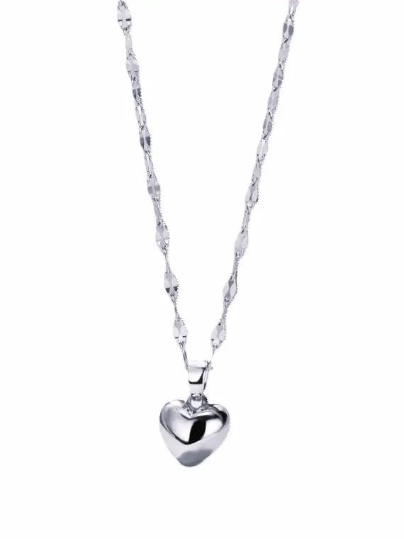 Collier Chaîne avec Pendentif Cœur Acier Elégance Simplement