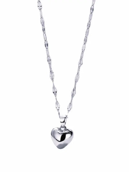 Collier Chaîne avec Pendentif Cœur Acier Elégance Simplement