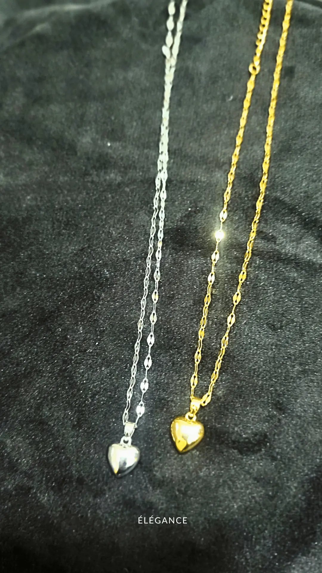 Collier Chaîne avec Pendentif Cœur Acier Elégance Simplement