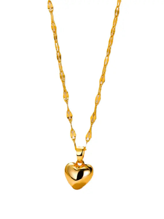 Collier Chaîne avec Pendentif Cœur Acier Elégance Simplement