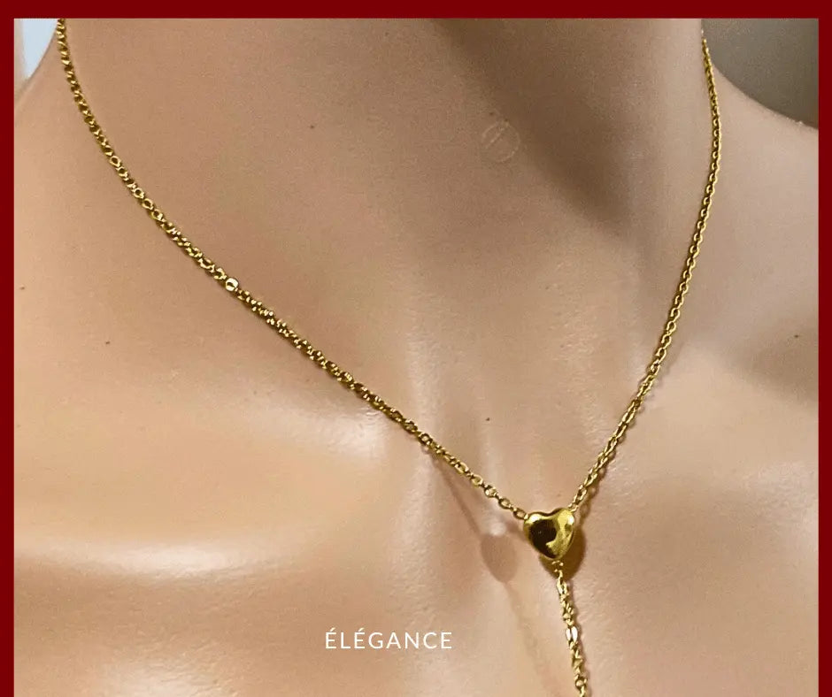 Collier Long 3 Cœurs Acier inoxydable Elégance Simplement