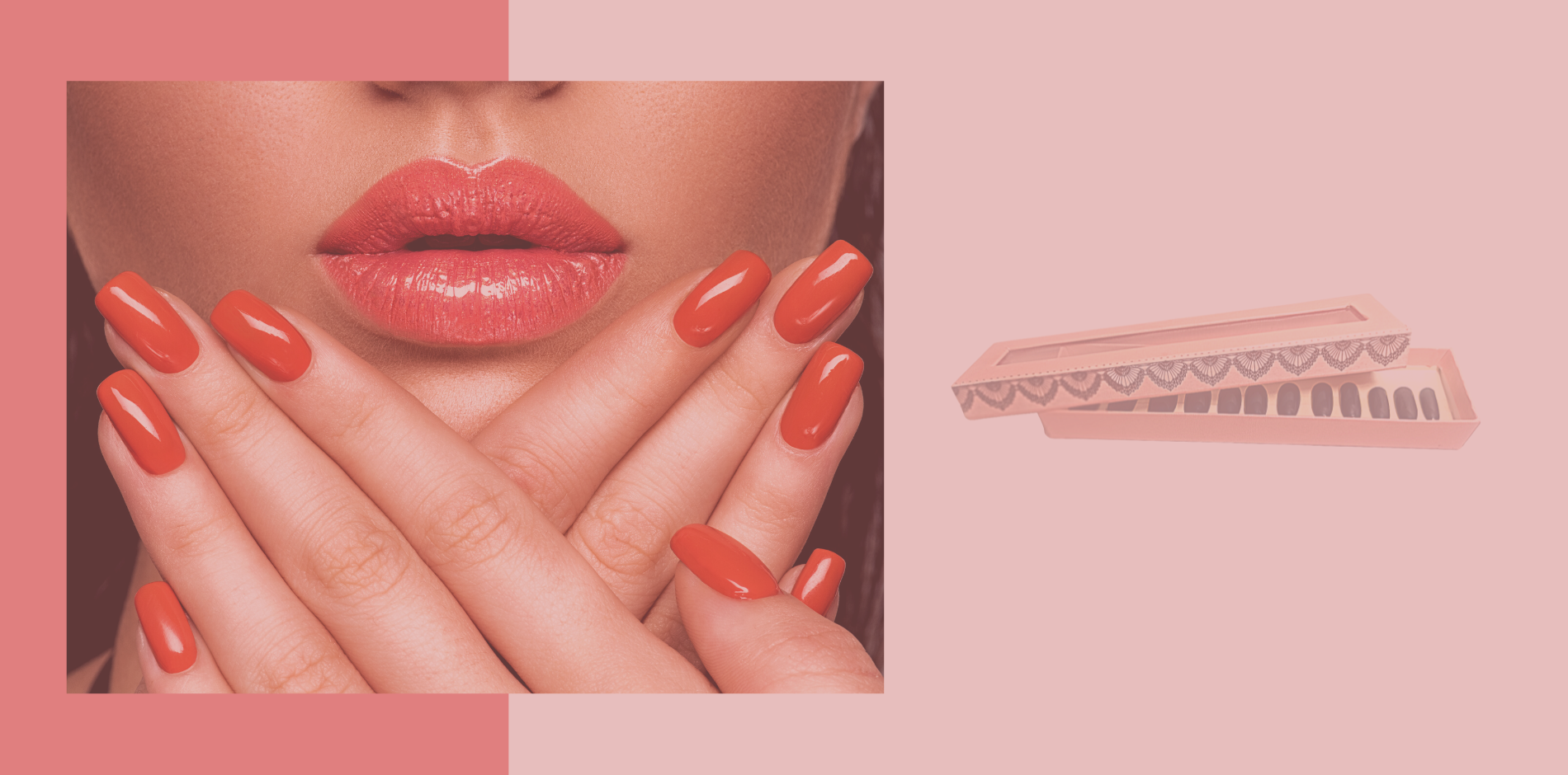Elegance press-on nail kit de faux ongles réutilisables - ongles french originale
