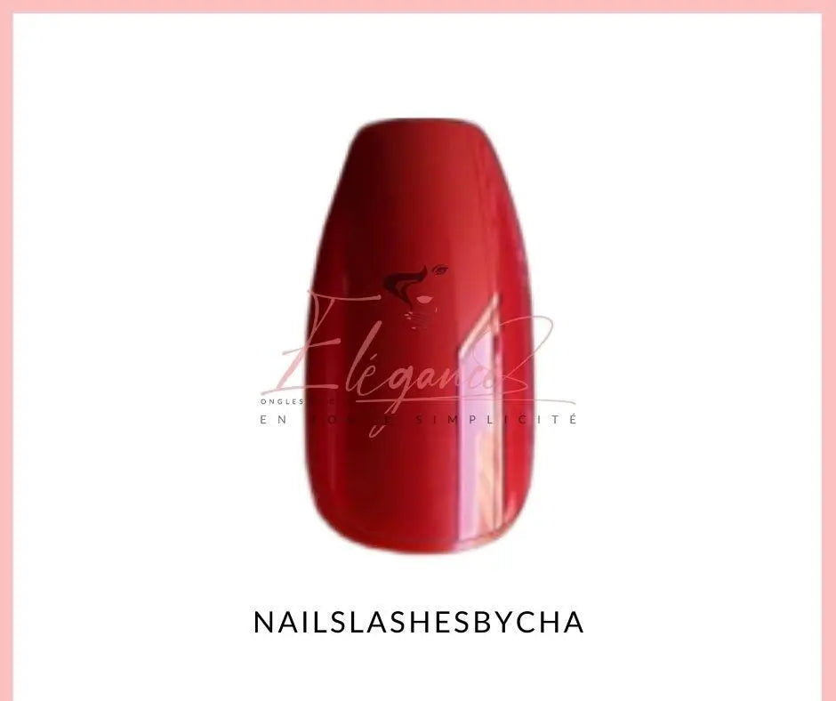 Kit faux ongle press on nails mi-long Ballerine - ongle rouge - vernis rouge - RUBIS R06 | NailsLashesbyCha faux ongles réutilisables