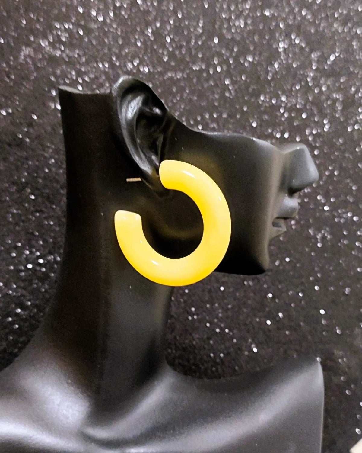  Boucles d’oreilles Nayomi en acrylique marbré jaune et acier inoxydable