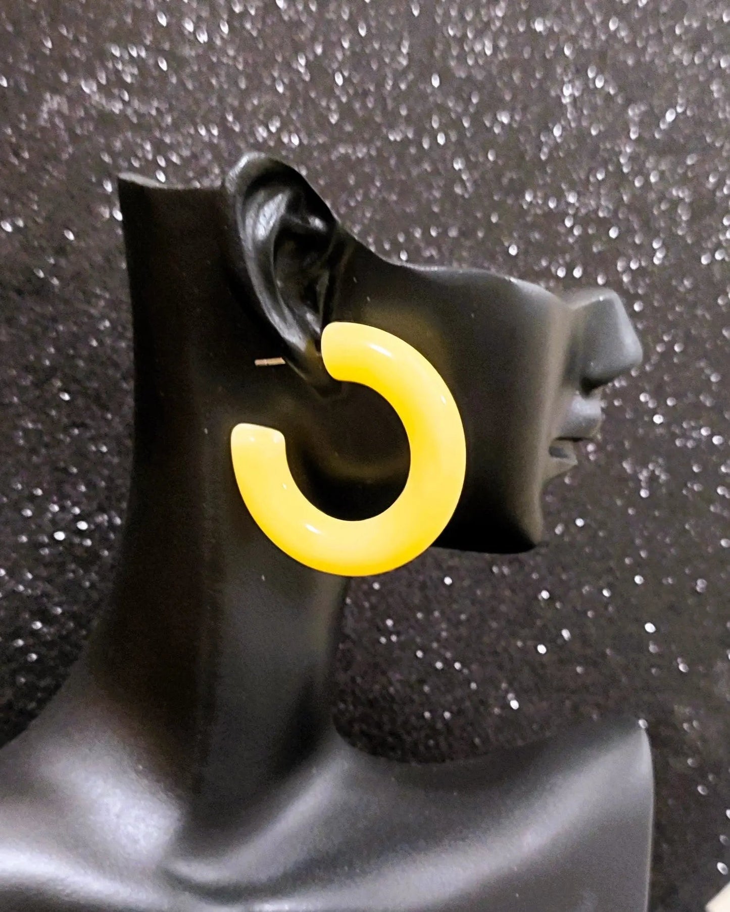  Boucles d’oreilles Nayomi en acrylique marbré jaune et acier inoxydable