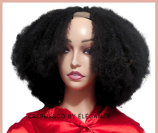 Perruque U-part pour cheveux afro naturels et synthétiques, idéale pour coiffure africaine. Perruque afro synthétique, perruque ouverte pour cheveux afro et crépus, avec pose rapide et facile sans colle, offrant un effet naturel. Produits capillaires de qualité pour un look authentique