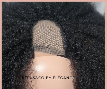 Perruque afro U-Part ouverte cheveux crépus réalistes, pose rapide sans colle, style élégant et effet et volume naturel.