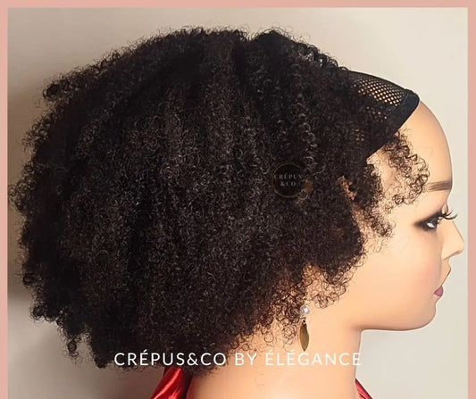 Queue de cheval afro curly Kinky curly ponytail pour cheveux crépus 4c et bouclés 3c – Extension cheveux afro pour femmes noires. Élégance Simplement, coiffure afro facile et élégante avec postiche queue de cheval élastique.