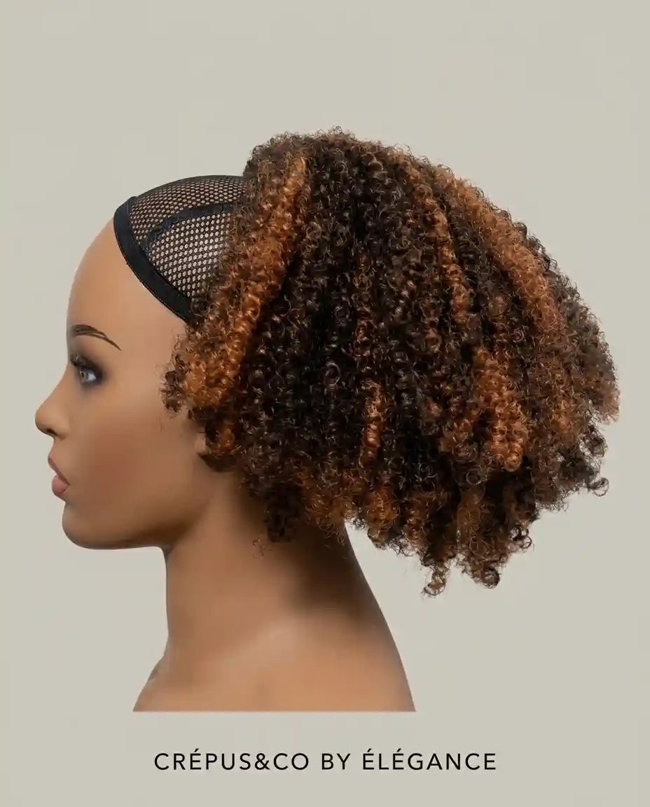 Extension queue de cheval avec élastique pour cheveux crépus et bouclés, couleur 1B/30