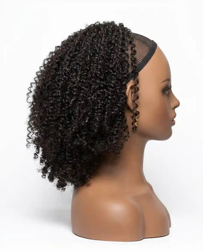Queue de cheval afro avec élastique volume kinky coily pour coiffure avec postiche