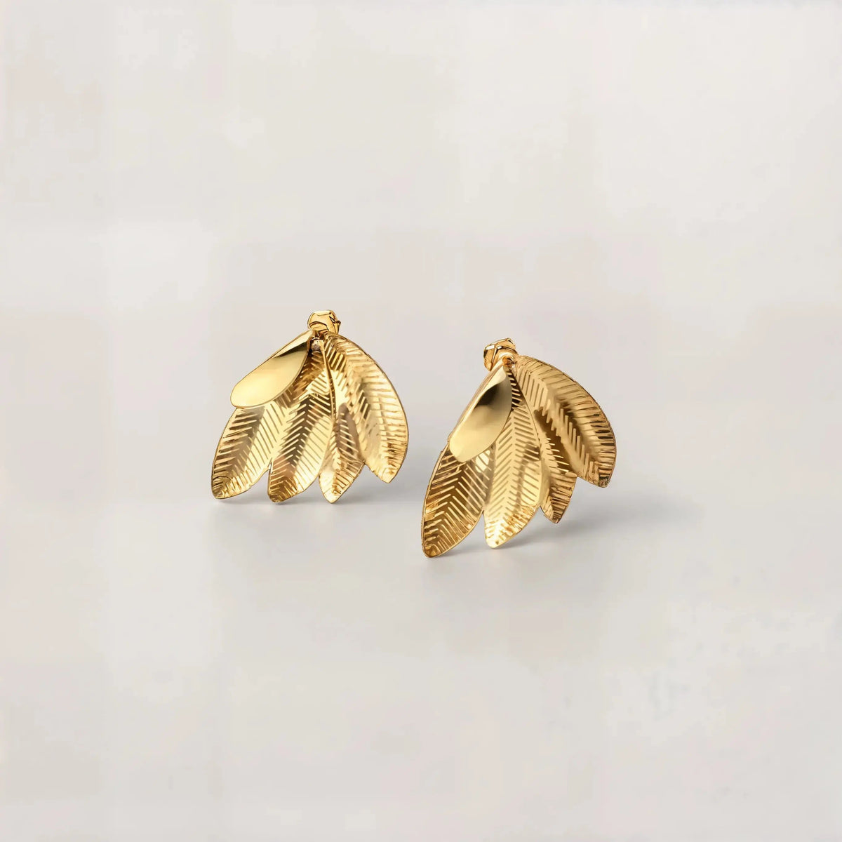  Bijoux dorés pour femme, boucles d’oreilles ailes, en acier inox, look raffiné.
