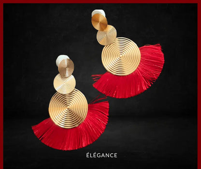 Boucles d'oreilles bohèmes dorées en forme de fleurs, XXL et originales pour un style raffiné.
