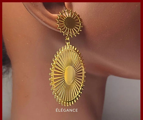 Bijoux femme modernes – boucles géométriques rondes ajourées élégantes et durables
