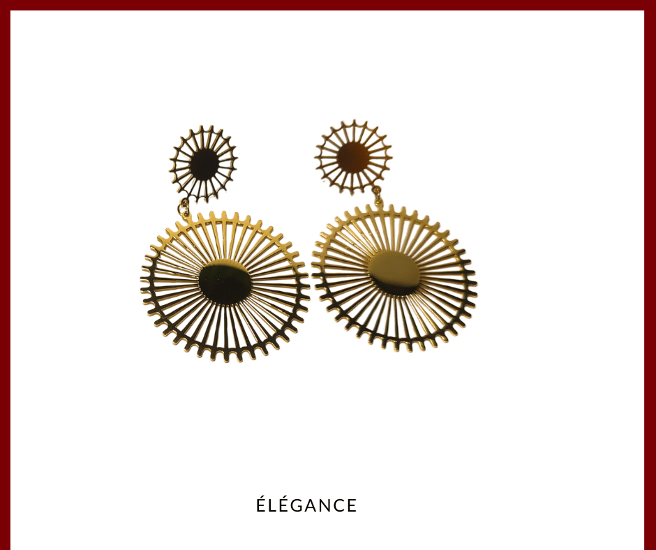 Grande paire de boucles d’oreilles en acier chirurgical doré, parfaites pour un look audacieux