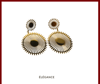 Grande paire de boucles d’oreilles en acier chirurgical doré, parfaites pour un look audacieux