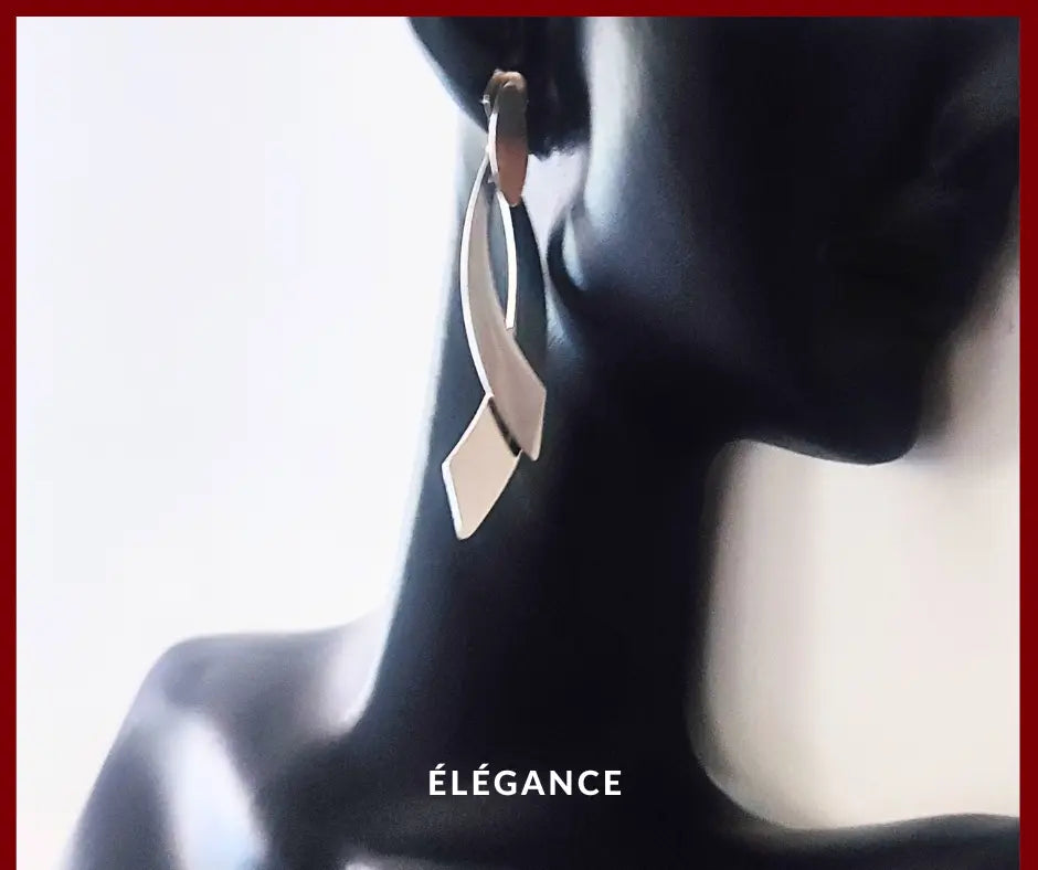 Boucles d’oreilles pendantes argentées en acier inoxydable pas cher, élégantes et modernes