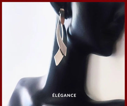 Boucles d’oreilles pendantes argentées en acier inoxydable pas cher, élégantes et modernes