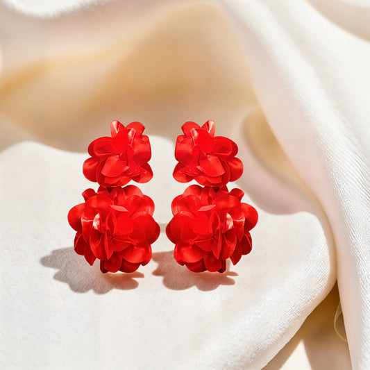 Boucles d'Oreilles XXL Pendantes Style Bohème, rose Elégance Simplement