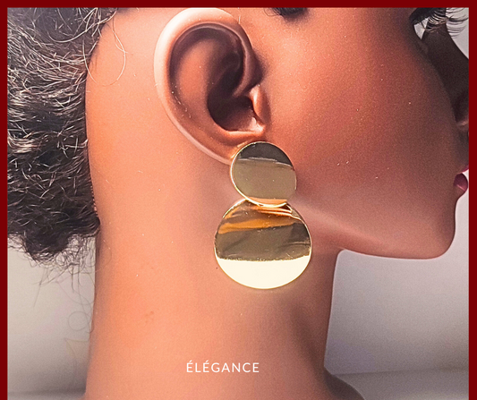 Boucles d'oreilles pendantes Boucles d'oreilles pendantes en acier inoxydable doré, originales et élégantes, pour un look féminin chic.