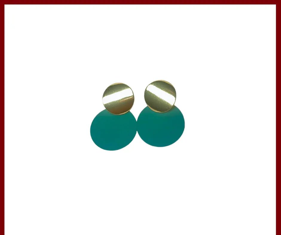 Boucles rondes colorées doré et vert – acier inoxydable durable et léger