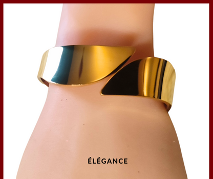Bracelet jonc en acier inoxydable pour femme, bijou élégant et moderne.