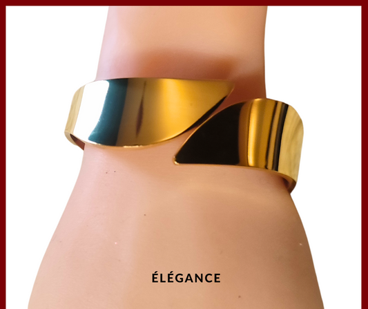 Bracelet jonc en acier inoxydable pour femme, bijou élégant et moderne.