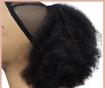 Extension capillaire afro crépue Sérah, queue de cheval avec élastique pour femme noire, fibres premium