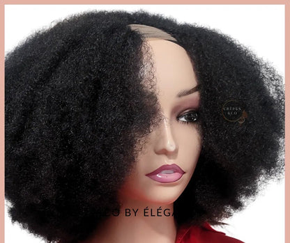 Perruque U-Part ouverte pour femme effet naturel, boucles crépues 4B-4C, facile à poser en 5 min sans colle Crépus and Co