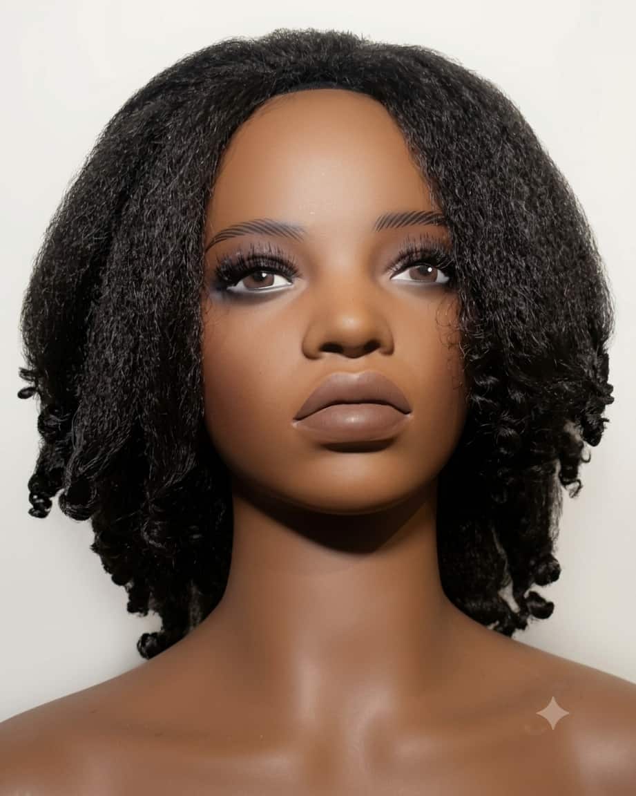 Perruque afro Taby couleur 1B noir naturel cheveux crépus