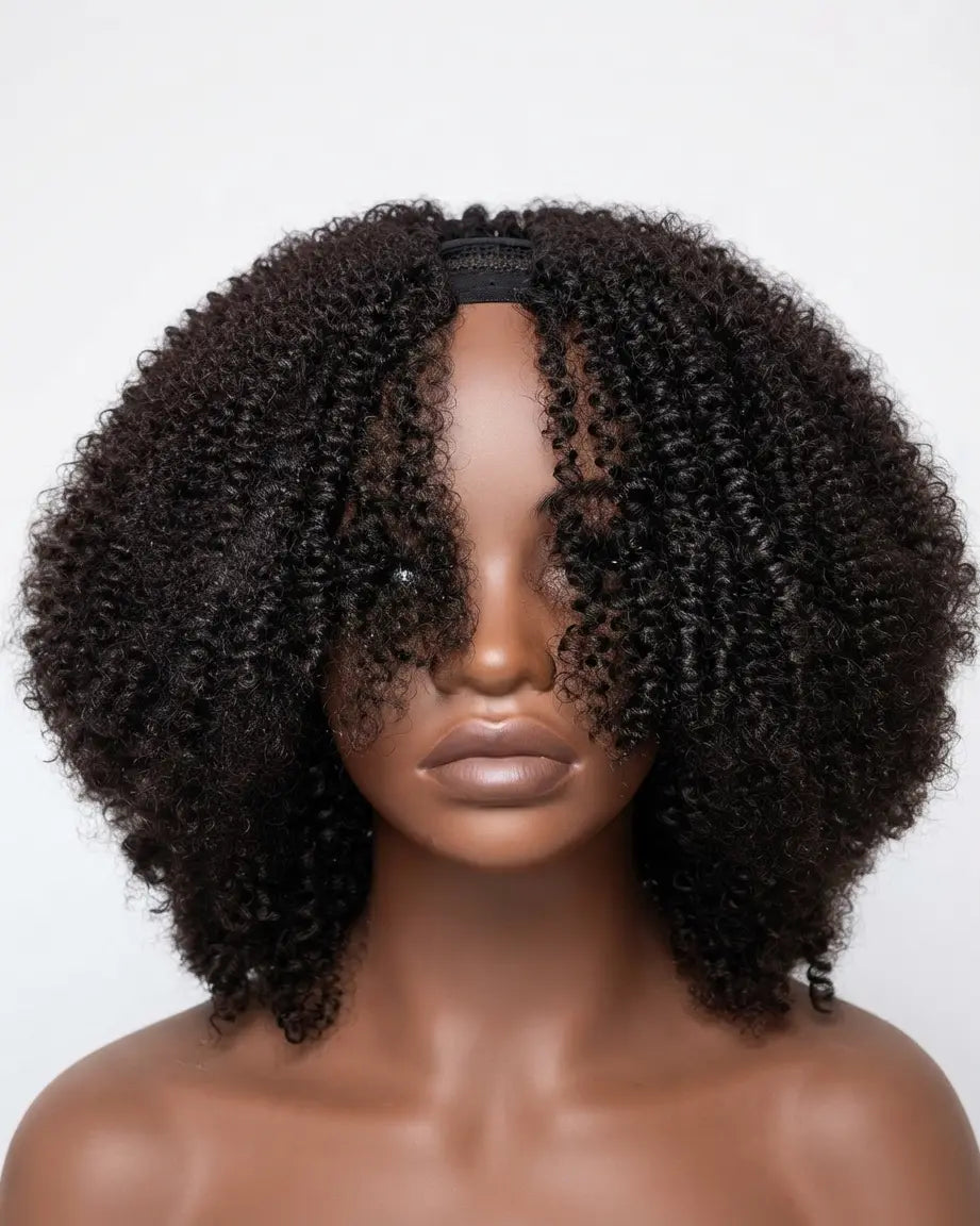 Perruque ouverte en U afro kinky modèle Kéziah pour cheveux crépus marque crpus and co