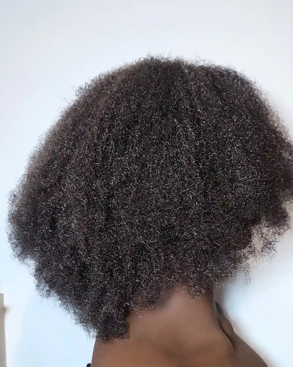  Perruque femme  effet cheveux naturels crépus, style sobre et élégant
