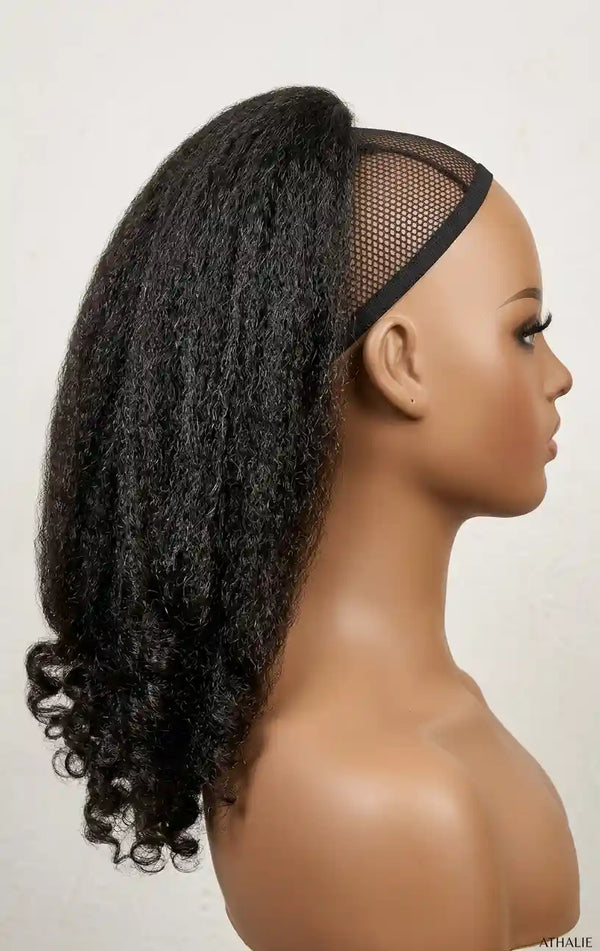 Postiche queue de cheval avec élastique afro kinky straight Taby avec volume naturel