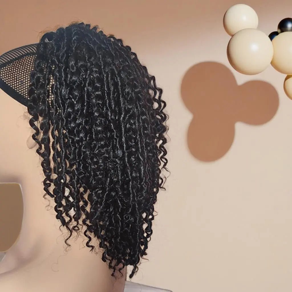 Extensions queue de cheval avec boucles anglaises définies pour cheveux crépus et frisés